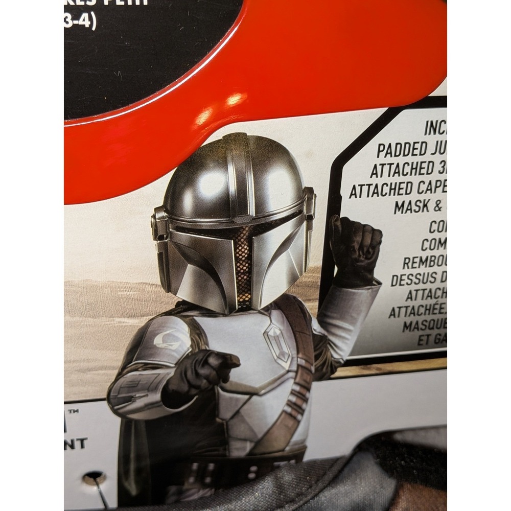 Star Wars The Mandalorian Costume Child Extra Small ES 3-4 Padded‎ Jumpsuit NEW - Picture 5 of 9